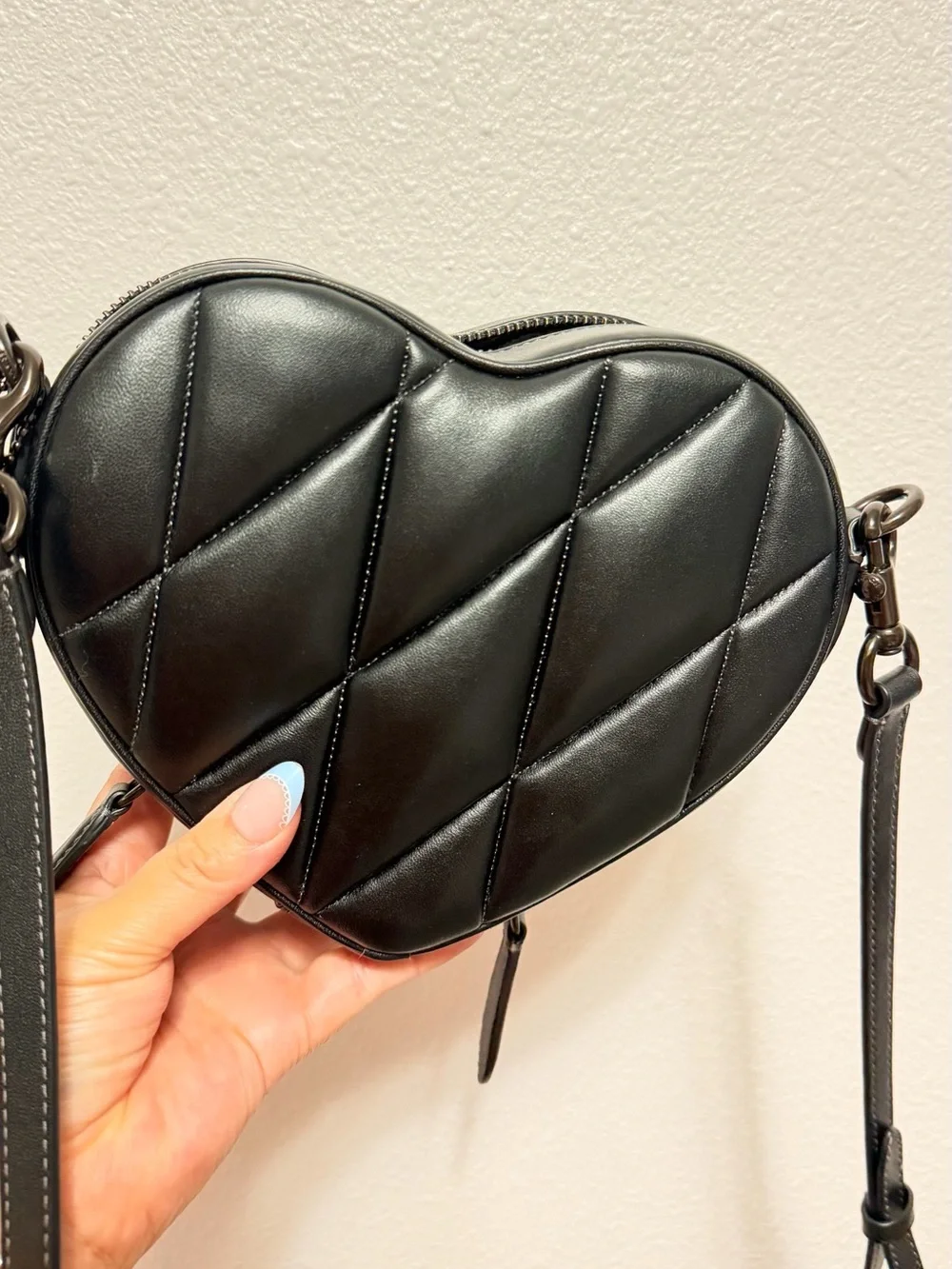 Coach Black Quilted Heart Crossbody Purse